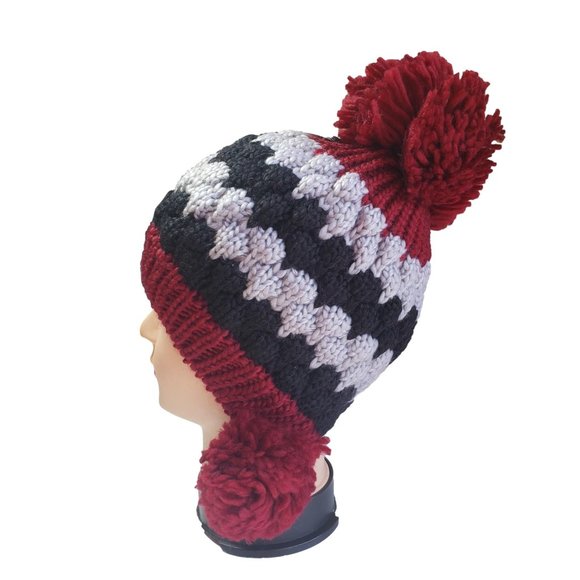 3 Hats For $15 Winter Clearance Knitted PomPom Ear Flap Warm Beanie Multicolor - Picture 9 of 16